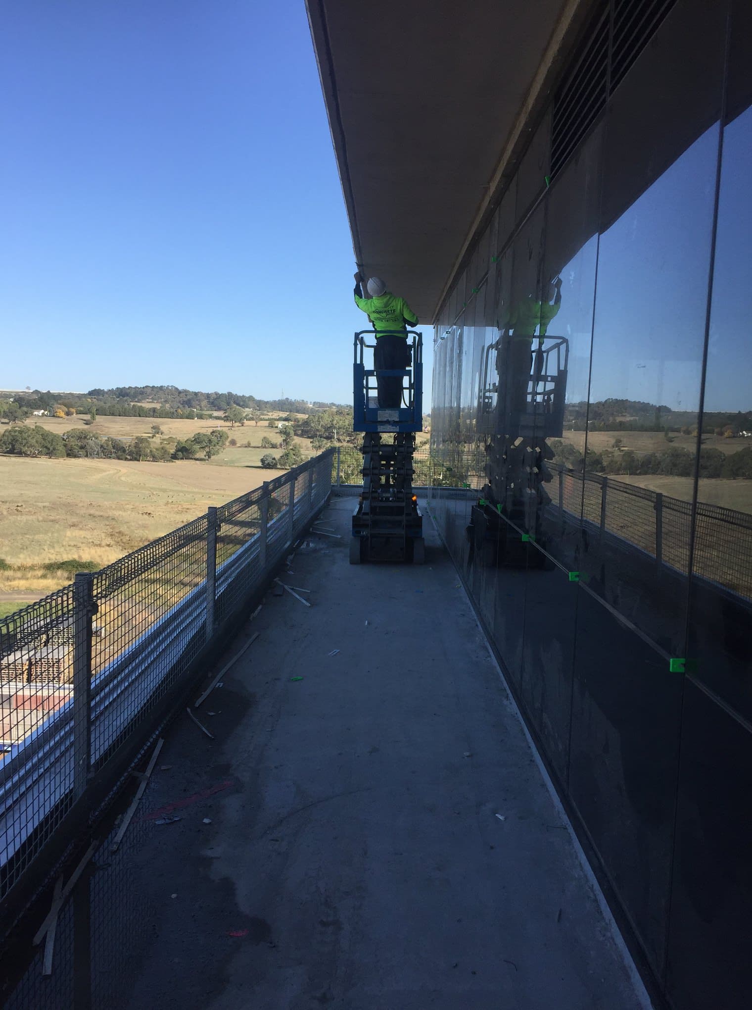 Commercial painting from scissor lift