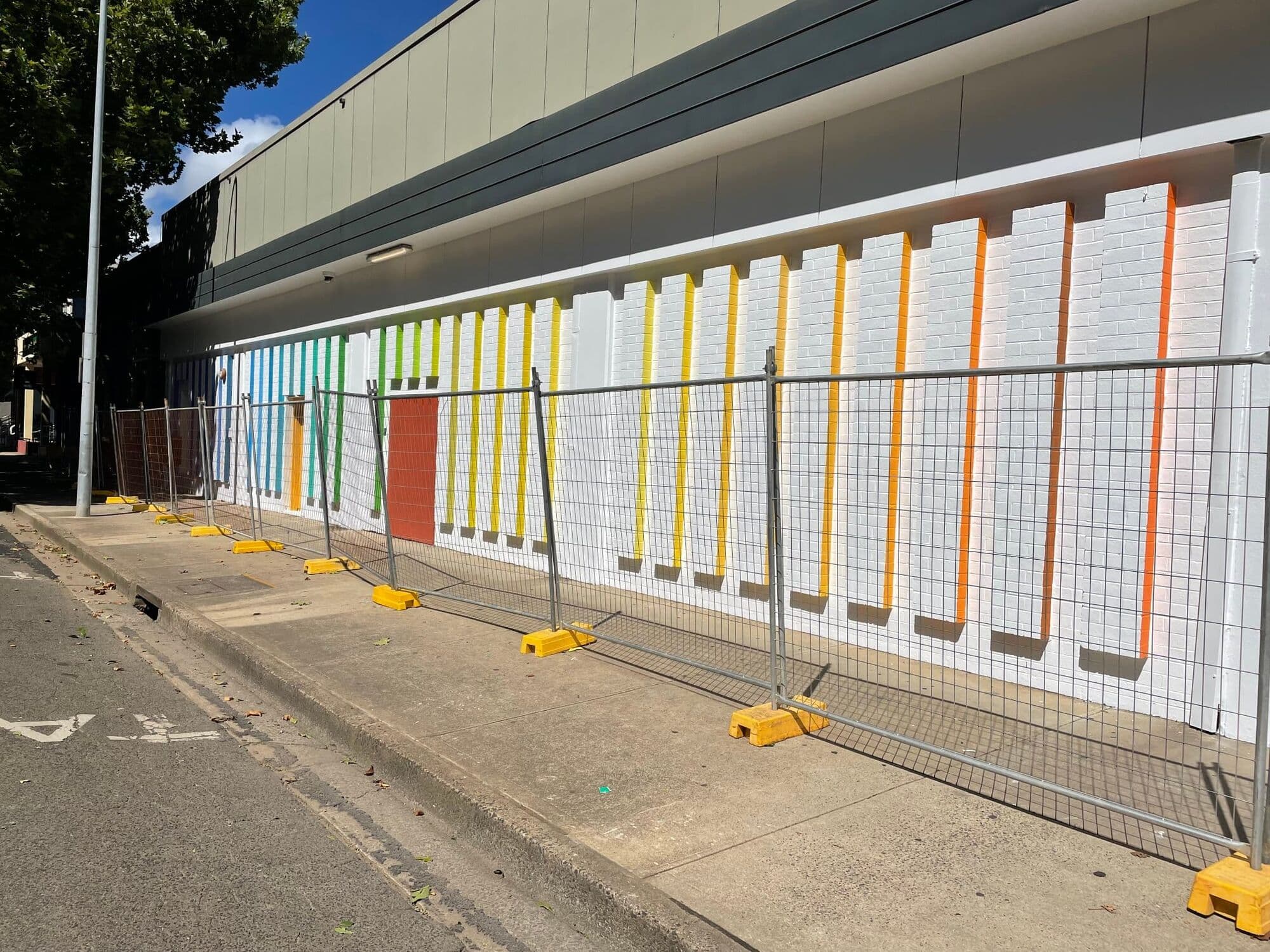 Commercial stripe mural