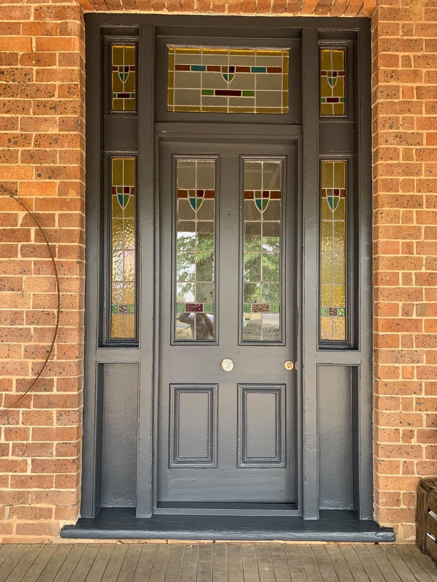 Heritage front door with leadlight panels