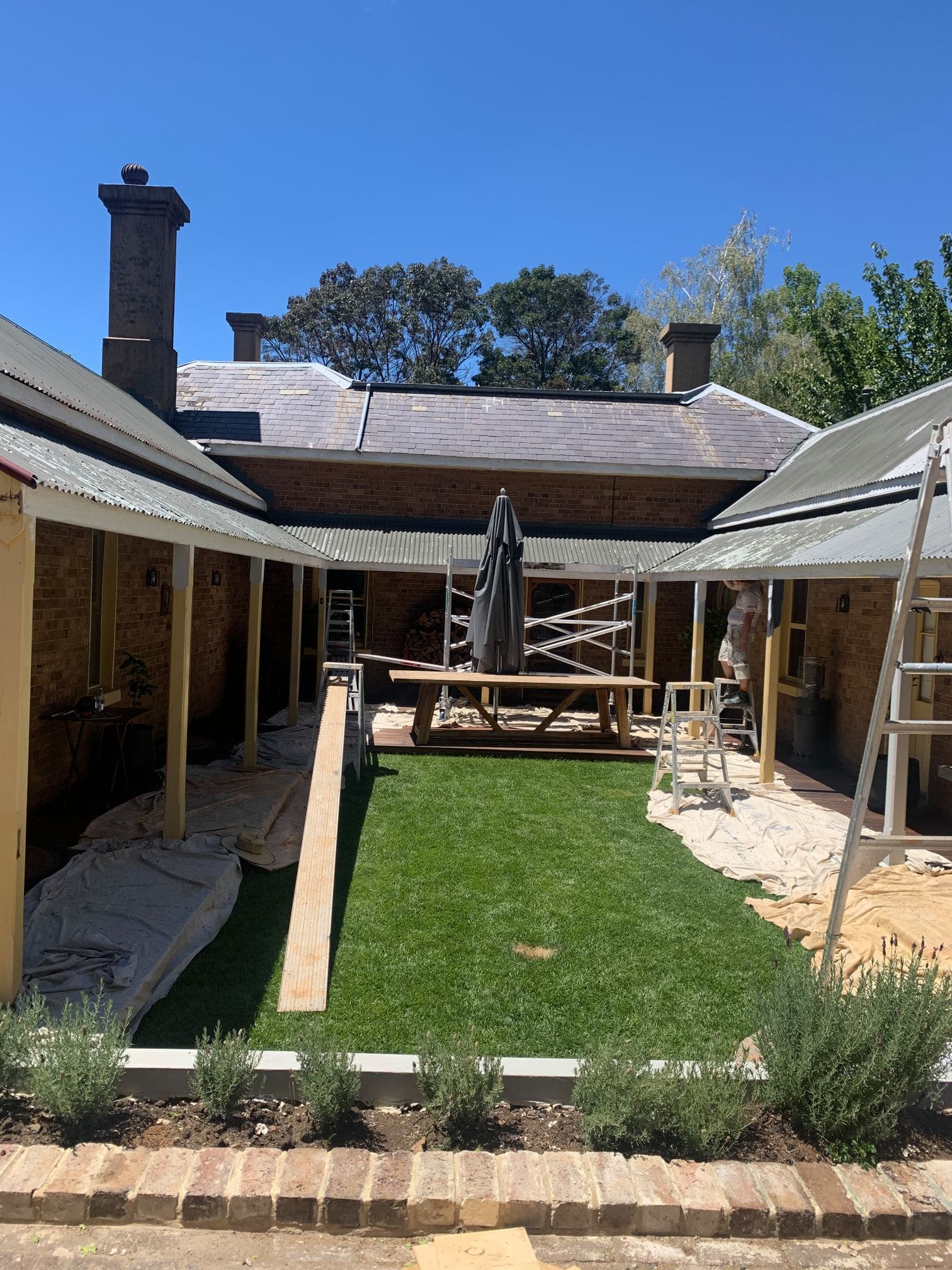 Heritage stone property courtyard