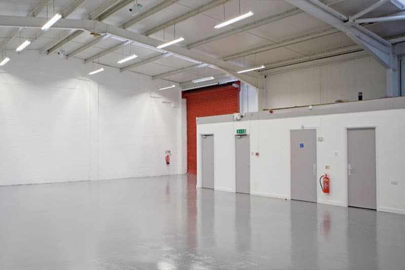 Warehouse interior freshly painted