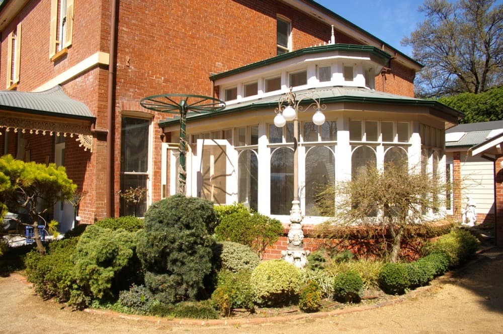 Heritage brick mansion conservatory exterior