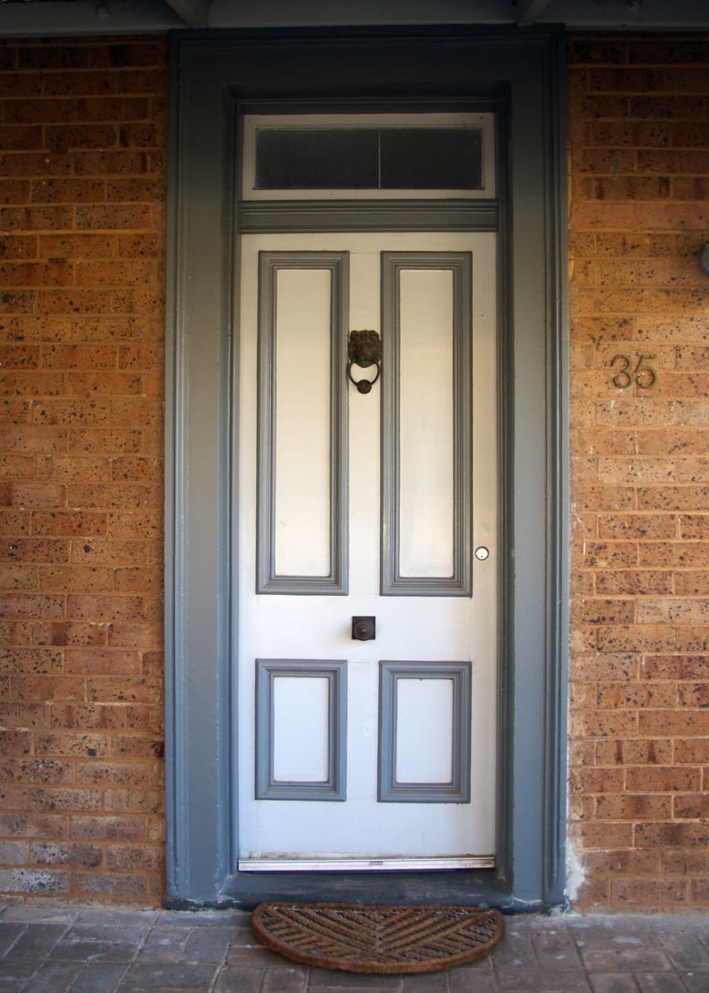 Heritage front door painted grey
