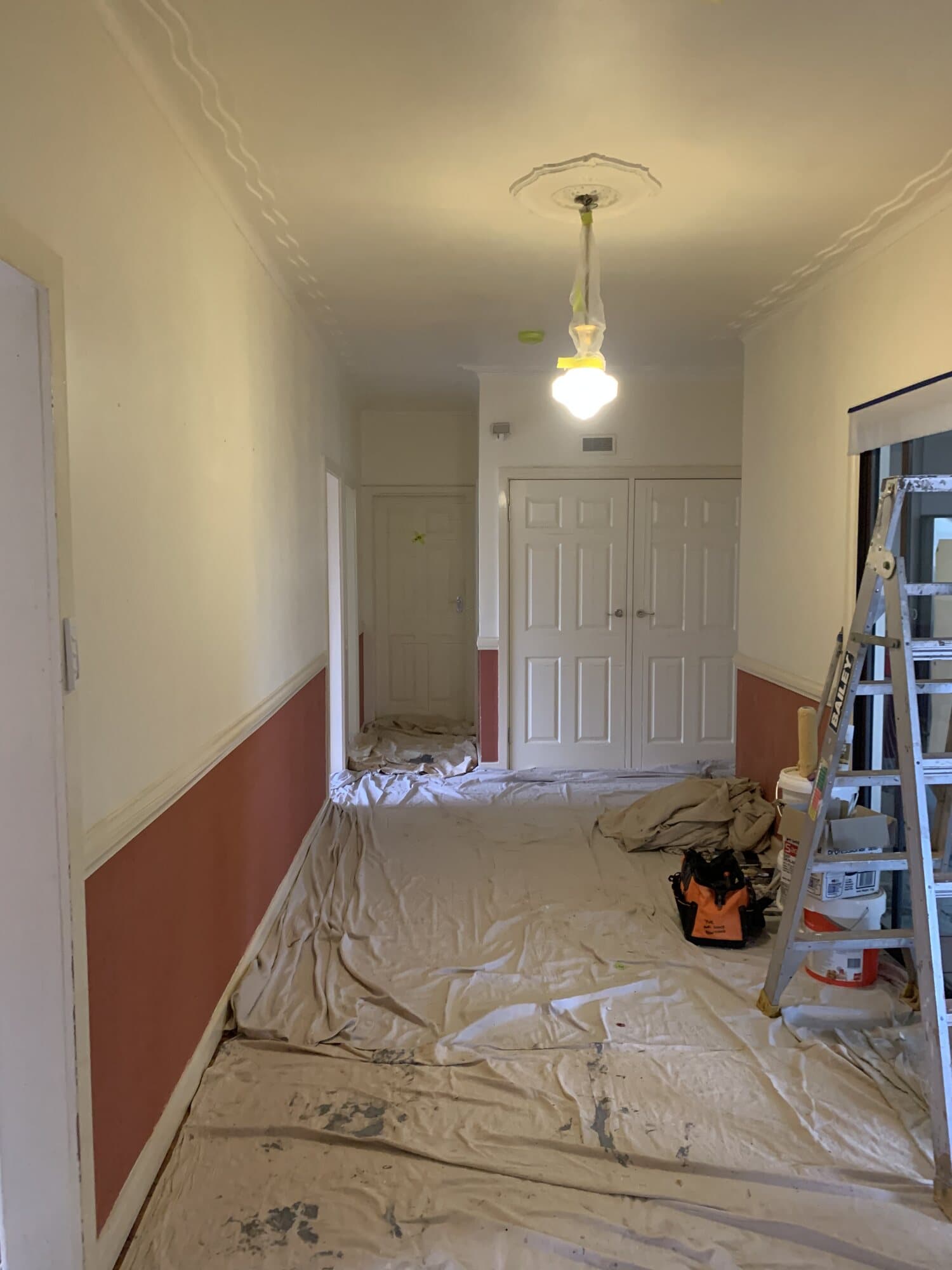 Period home interior painted in two tones with dado and picture rail detail, Orange NSW