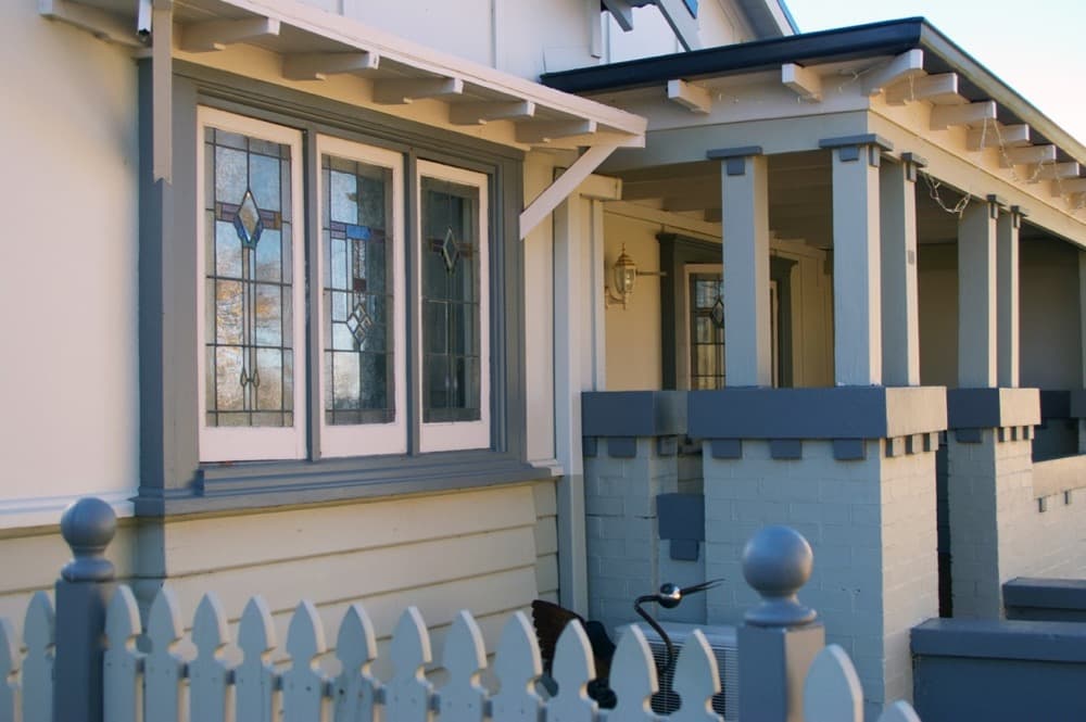 Porch with leadlight stained glass detail