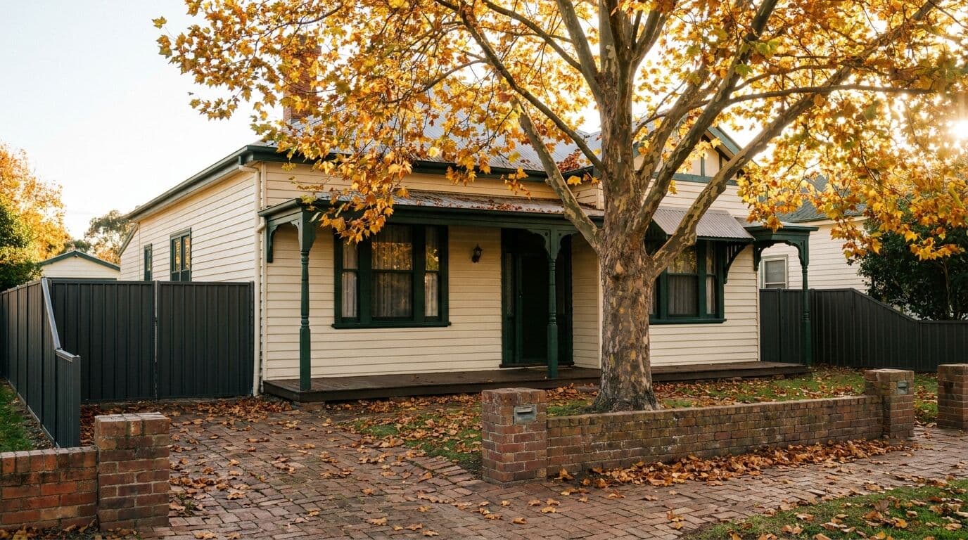 Federation home with autumn foliage in regional NSW