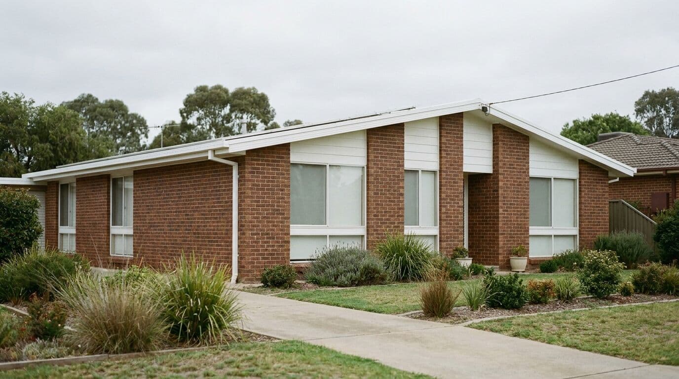 Well-maintained brick rental property with fresh white trim