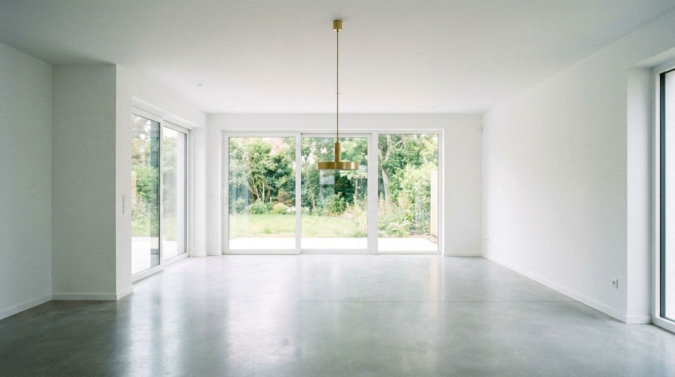 Brand new home interior with clean white walls