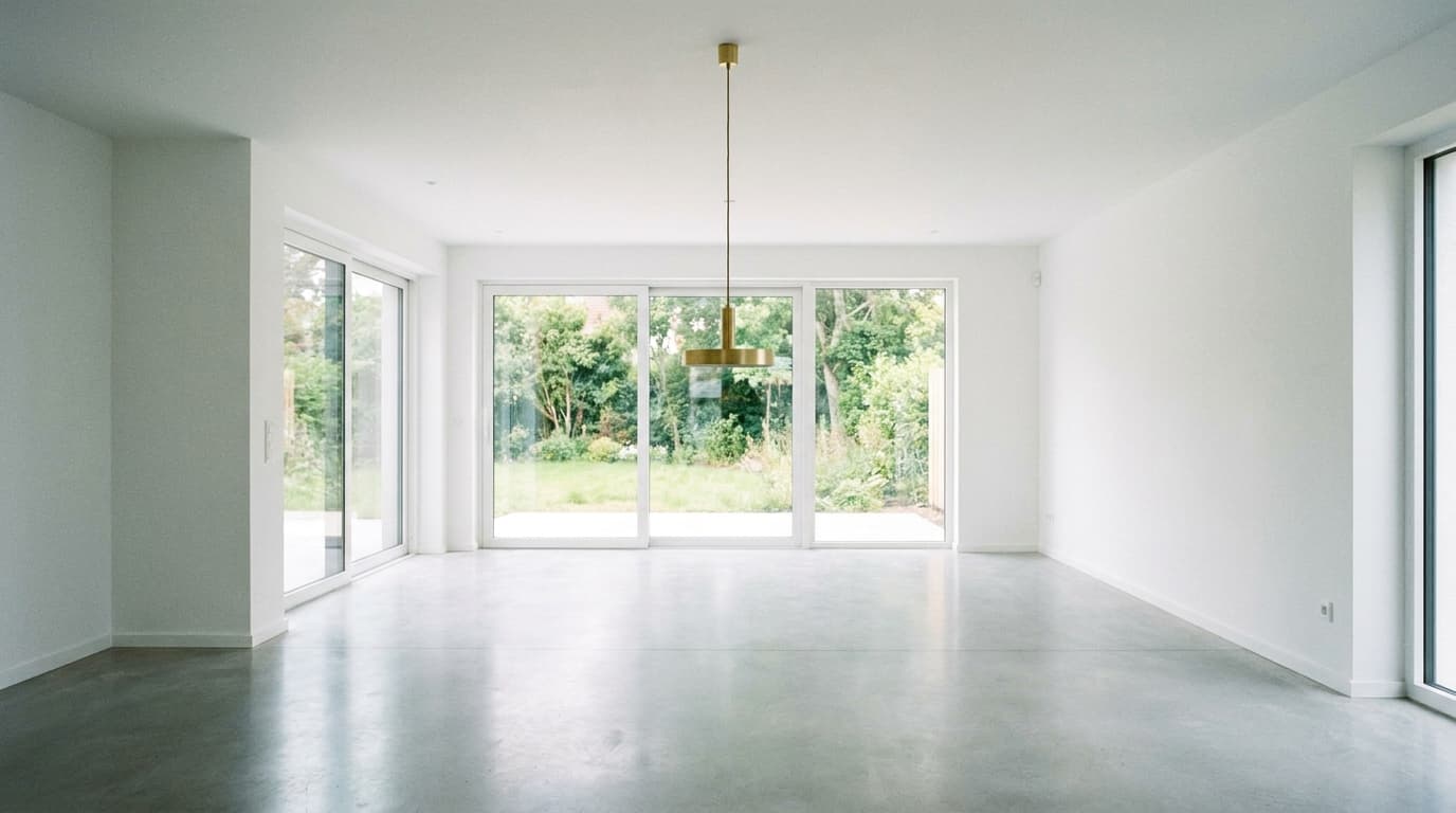 Brand new home interior with clean white walls